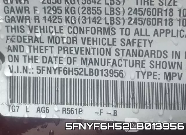 5FNYF6H52LB013956 фото 10