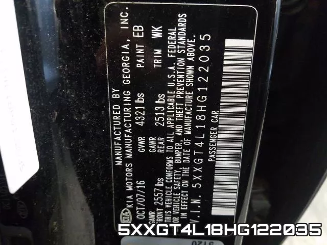 5XXGT4L18HG122035 фото 2