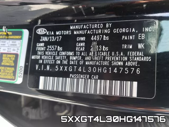 5XXGT4L30HG147576 фото 2