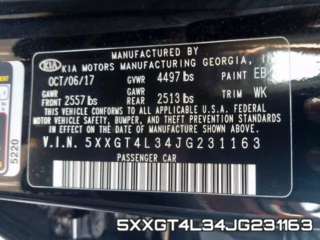 5XXGT4L34JG231163 фото 2