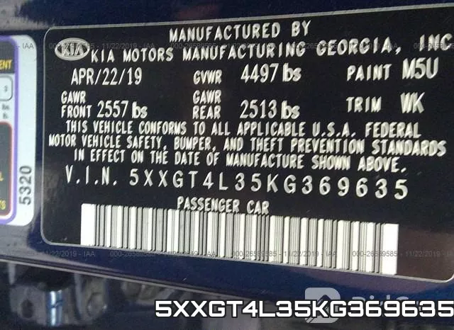 5XXGT4L35KG369635 фото 10