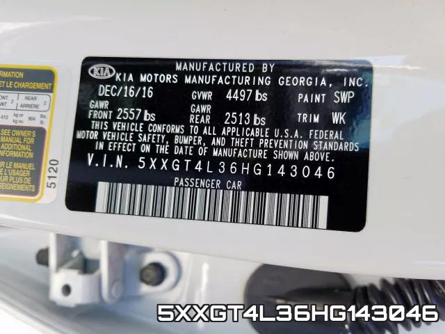 5XXGT4L36HG143046 фото 2