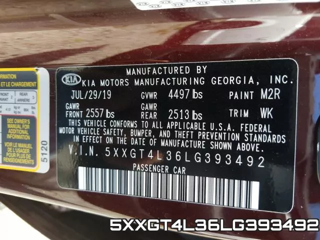 5XXGT4L36LG393492 фото 2