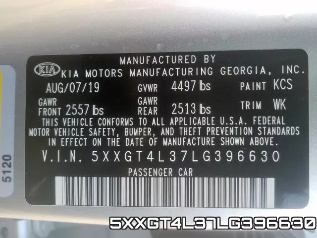 5XXGT4L37LG396630 фото 2