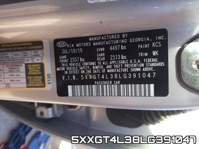 5XXGT4L38LG391047 фото 2