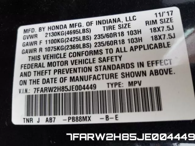 7FARW2H85JE004449 фото 2