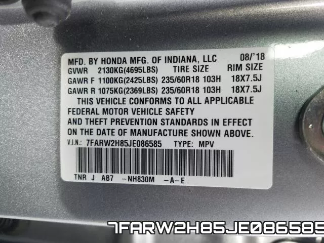 7FARW2H85JE086585 фото 2