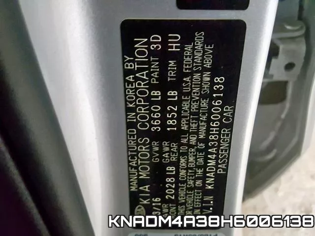 KNADM4A38H6006138 фото 2