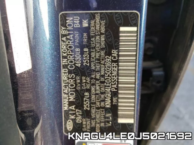 KNAGU4LE0J5021692 фото 2