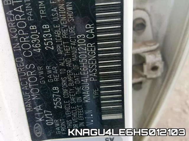 KNAGU4LE6H5012103 фото 2