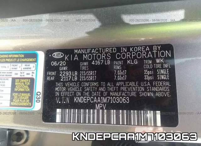 KNDEPCAA1M7103063 фото 10