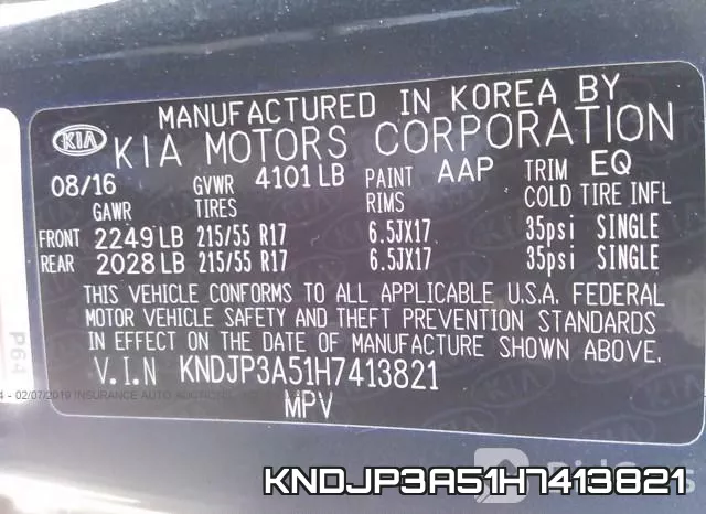 KNDJP3A51H7413821 фото 10