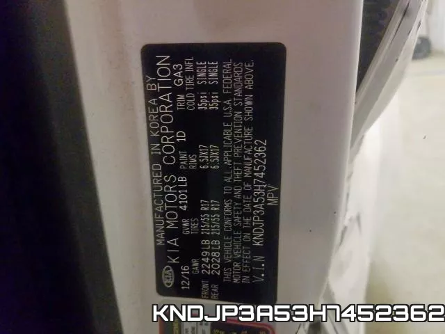 KNDJP3A53H7452362 фото 2