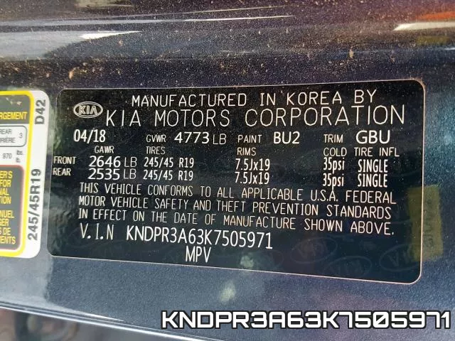 KNDPR3A63K7505971 фото 2