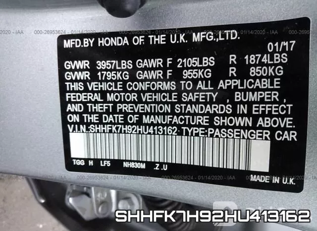 SHHFK7H92HU413162 фото 10