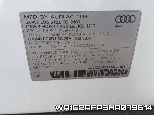 WA1C2AFP8HA079614 фото 2