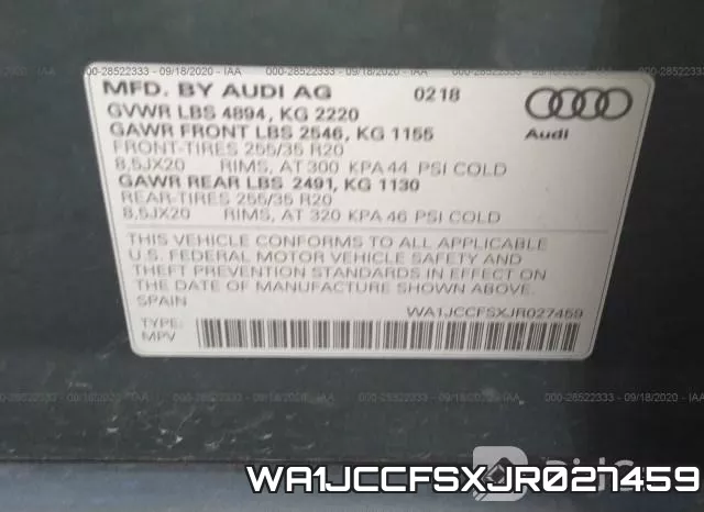 WA1JCCFSXJR027459 фото 9