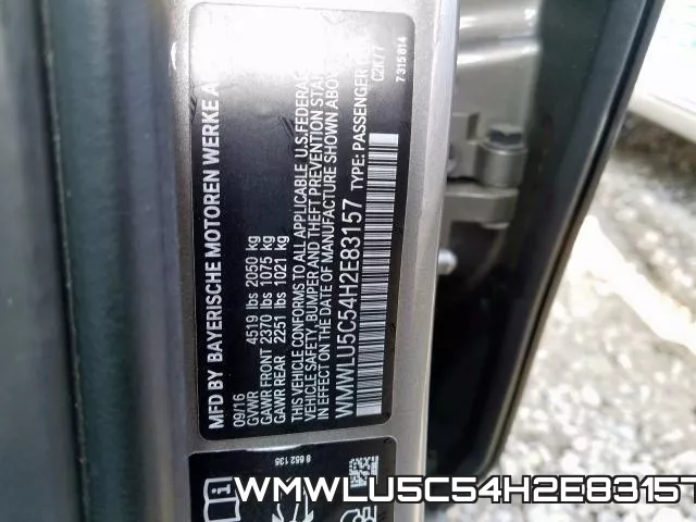 WMWLU5C54H2E83157 фото 2
