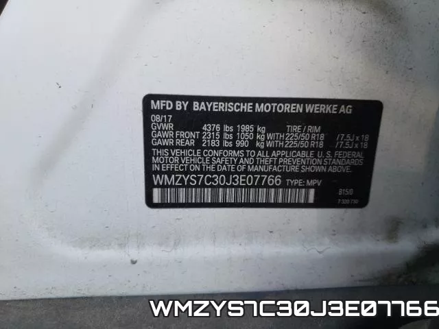 WMZYS7C30J3E07766 фото 2