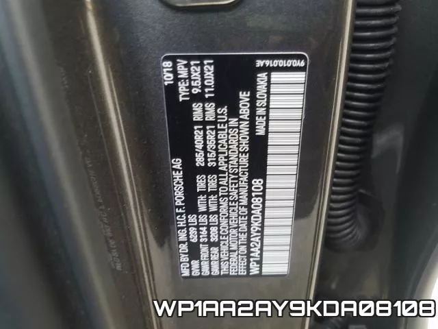 WP1AA2AY9KDA08108 фото 2