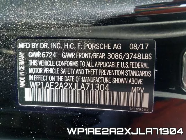 WP1AE2A2XJLA71304 фото 2