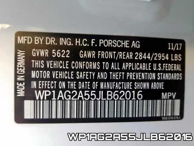WP1AG2A55JLB62016 фото 2