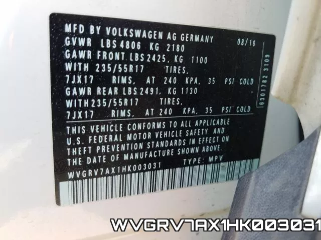 WVGRV7AX1HK003031 фото 2