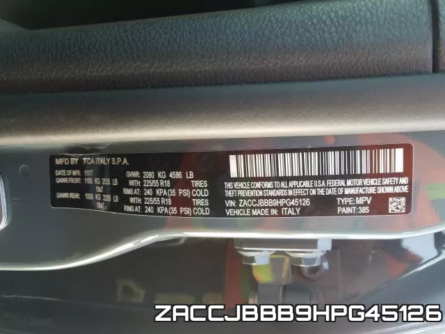 ZACCJBBB9HPG45126 фото 2