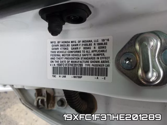 19XFC1F37HE201289 фото 2