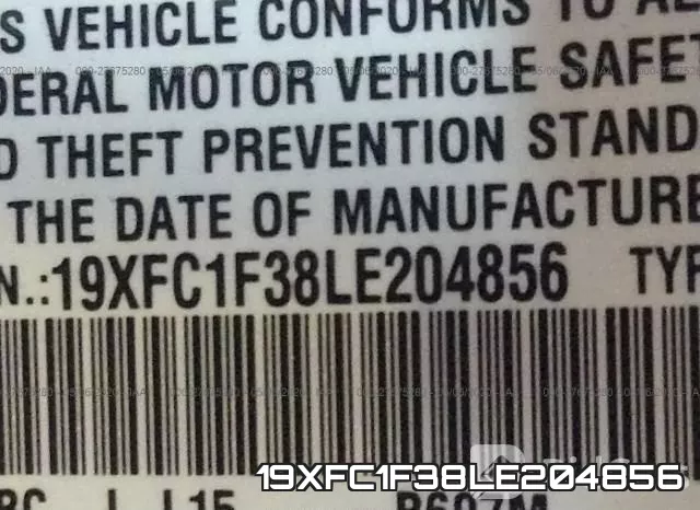 19XFC1F38LE204856 фото 10