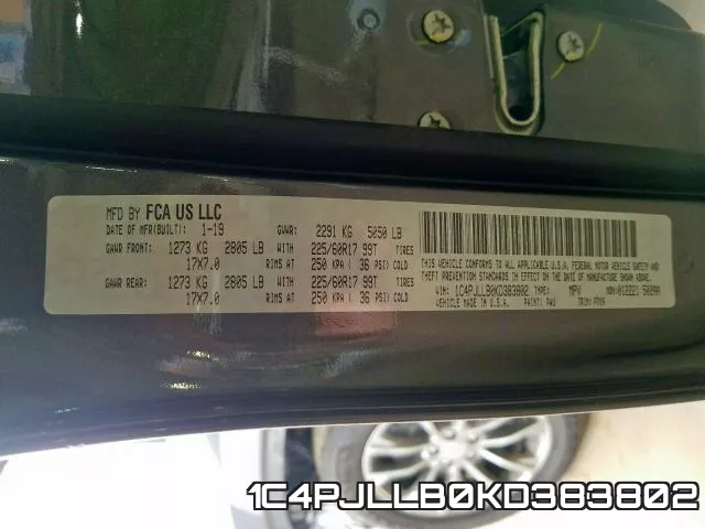 1C4PJLLB0KD383802 фото 2