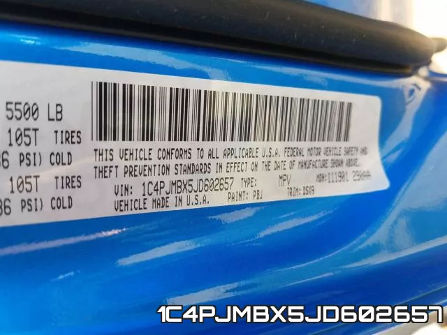 1C4PJMBX5JD602657 фото 2