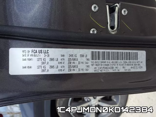 1C4PJMDN0KD142384 фото 2