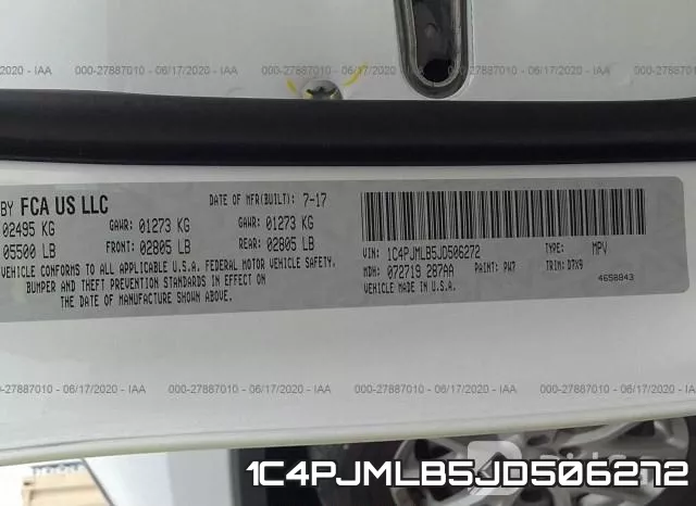 1C4PJMLB5JD506272 фото 10