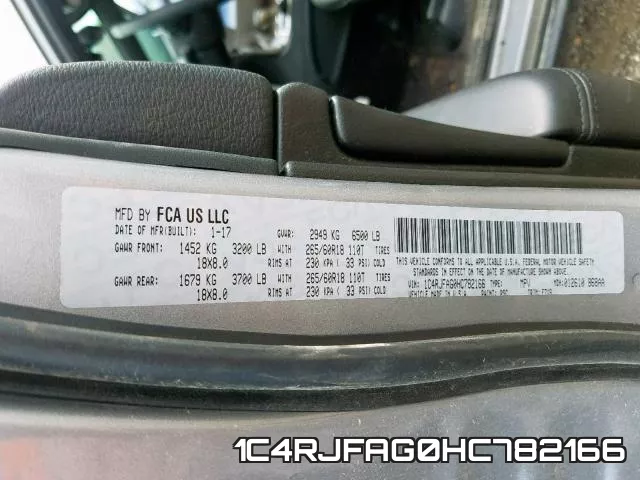 1C4RJFAG0HC782166 фото 2
