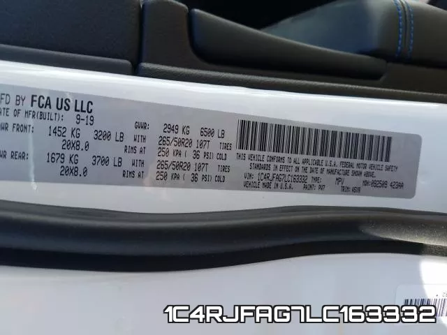 1C4RJFAG7LC163332 фото 2