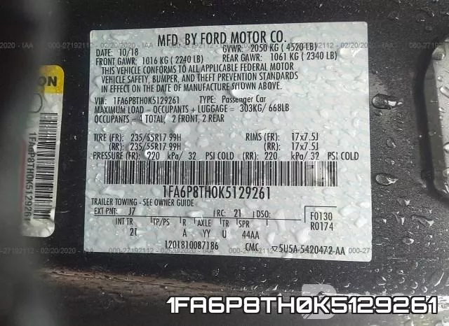 1FA6P8TH0K5129261 фото 10