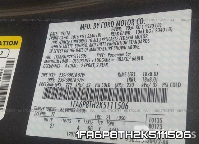 1FA6P8TH2K5111506 фото 10