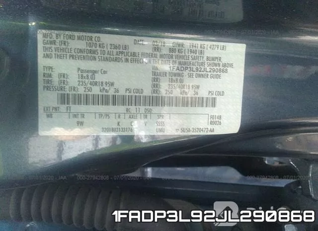 1FADP3L92JL290868 фото 10