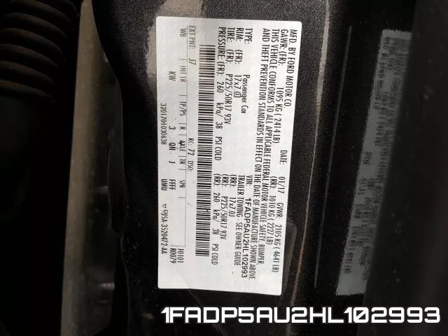 1FADP5AU2HL102993 фото 2