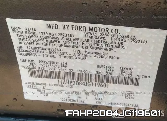 1FAHP2D84JG119601 фото 10