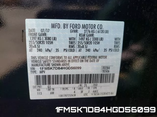 1FM5K7D84HGD56099 фото 2
