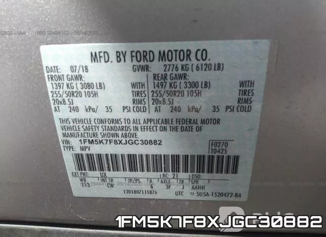1FM5K7F8XJGC30882 фото 10