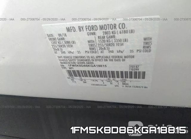 1FM5K8D86KGA18815 фото 10