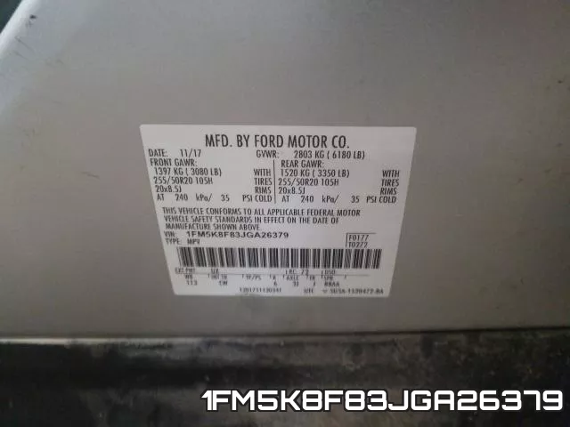 1FM5K8F83JGA26379 фото 2