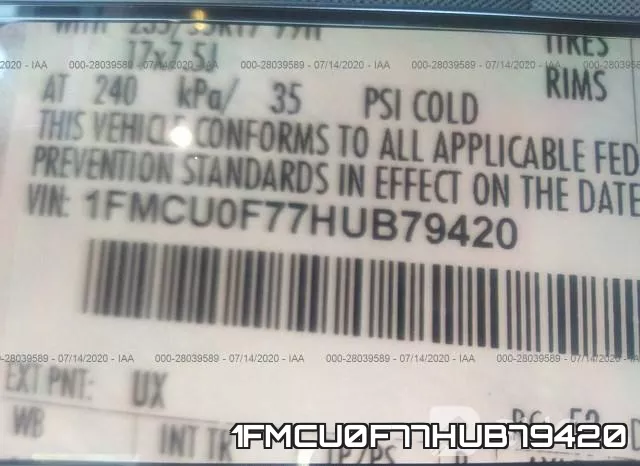 1FMCU0F77HUB79420 фото 10