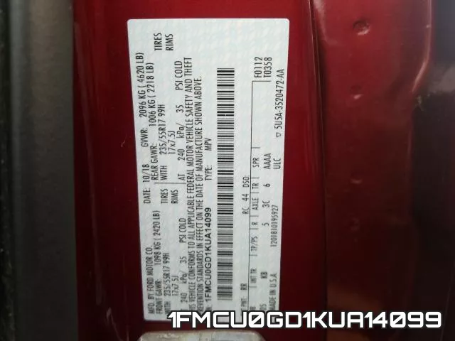 1FMCU0GD1KUA14099 фото 2