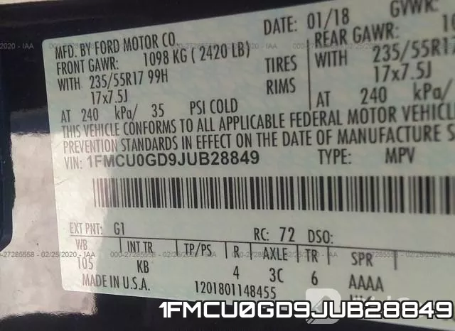 1FMCU0GD9JUB28849 фото 10