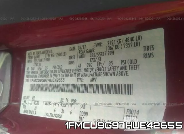 1FMCU9G97HUE42655 фото 10