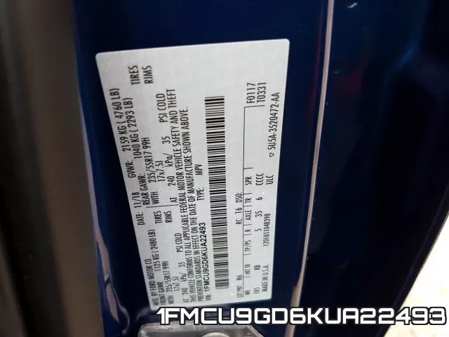 1FMCU9GD6KUA22493 фото 2